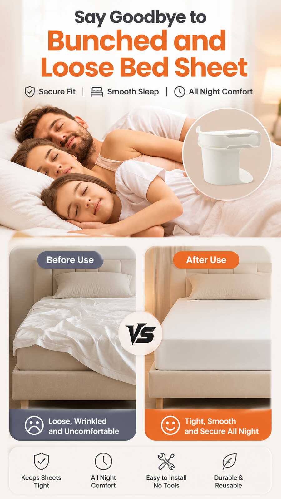 [BUY 1 GET 1 FREE] Heavy Duty BedSheet Clips & Invisible MattressCorner Fasteners