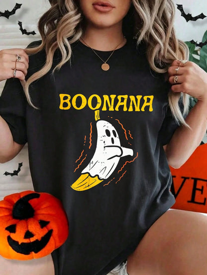 Women's Halloween Skull And Rose Graphic Print Casual Cotton Short Sleeve T-Shirt