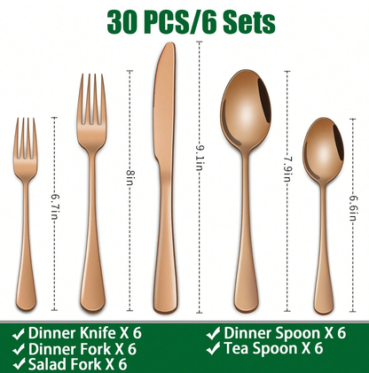 30/60pcs Silverware Sets With Organizer,, Service For 6/12 Person,Includes Knives Spoon And Fork Sets For Kitchen Accessories,Stainless Steel Tableware Flatware Sets,Cutlery Sets Eating Utensils Sets
