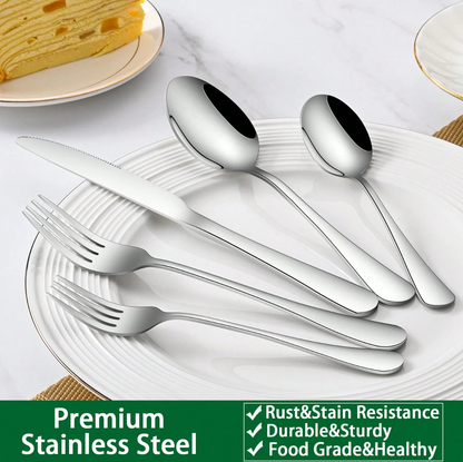 30/60pcs Silverware Sets With Organizer,, Service For 6/12 Person,Includes Knives Spoon And Fork Sets For Kitchen Accessories,Stainless Steel Tableware Flatware Sets,Cutlery Sets Eating Utensils Sets