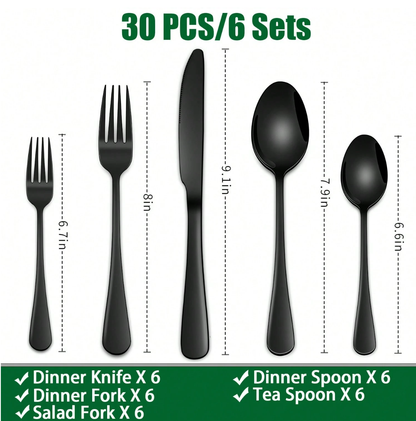 30/60pcs Silverware Sets With Organizer,, Service For 6/12 Person,Includes Knives Spoon And Fork Sets For Kitchen Accessories,Stainless Steel Tableware Flatware Sets,Cutlery Sets Eating Utensils Sets
