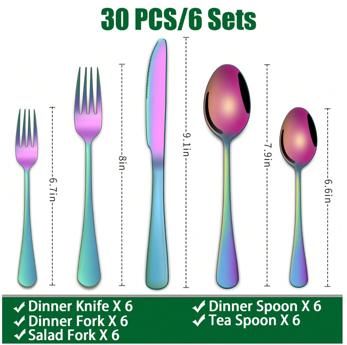 30/60pcs Silverware Sets With Organizer,, Service For 6/12 Person,Includes Knives Spoon And Fork Sets For Kitchen Accessories,Stainless Steel Tableware Flatware Sets,Cutlery Sets Eating Utensils Sets
