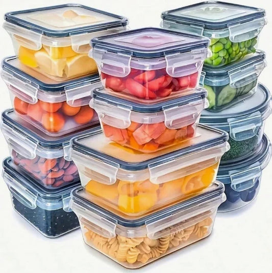 22/24/32/48/52 Pack Food Storage Containers With Airtight Lids, Meal Prep Containers, Lunch Office Meal For Freezer And Dishwasher.（food-grade PP）